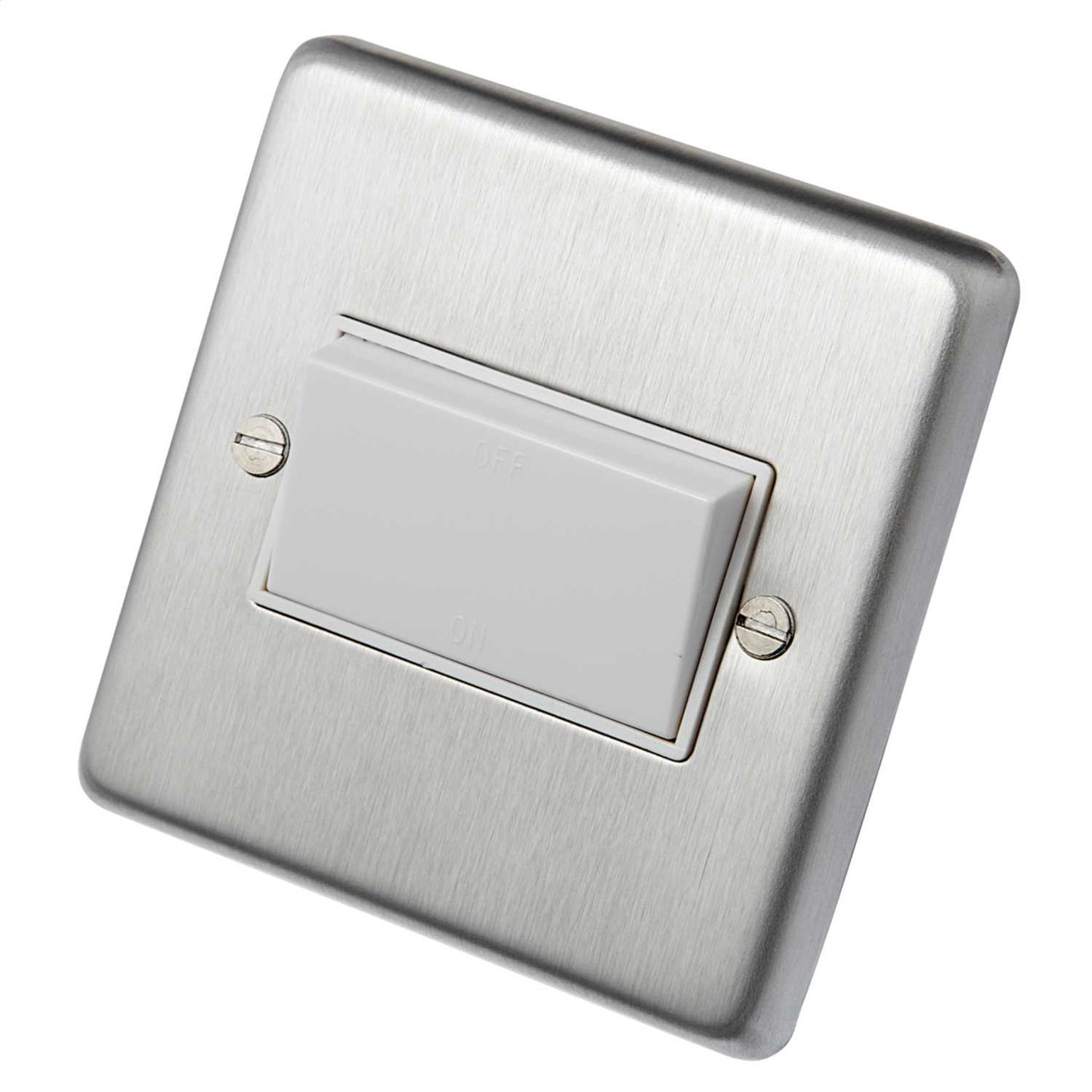 Eurolite 6A Triple Pole Fan Isolator Switch White Insert Satin Stainless Steel