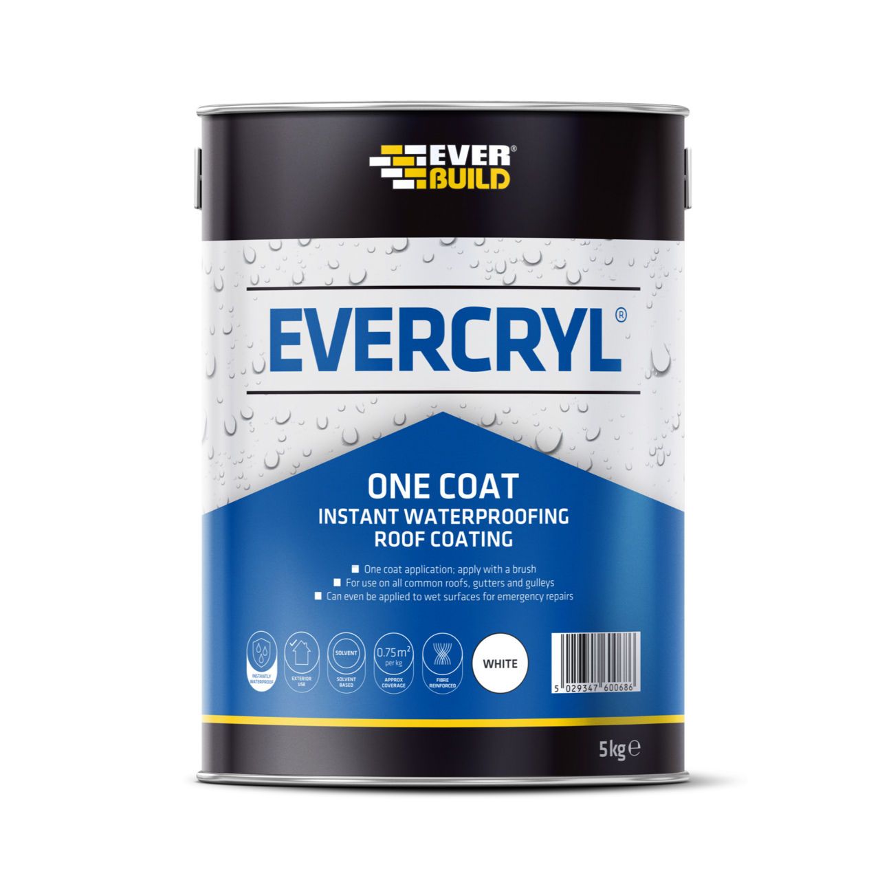 Everbuild Evercryl One Coat Instant Waterproofer 2.5Kg Grey EVCGY02