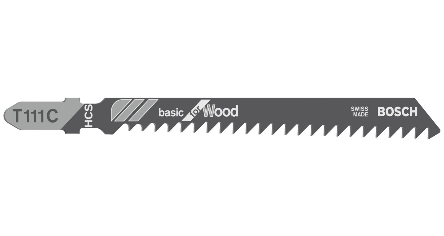 BOSCH 2608630033 PACK OF 5 T111C BASIC WOOD JIGSAW BLADES 4-50mm