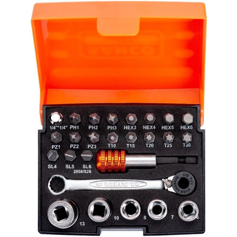 BAHCO BAH2058S26 26 PIECE RATCHET SOCKET BIT SET