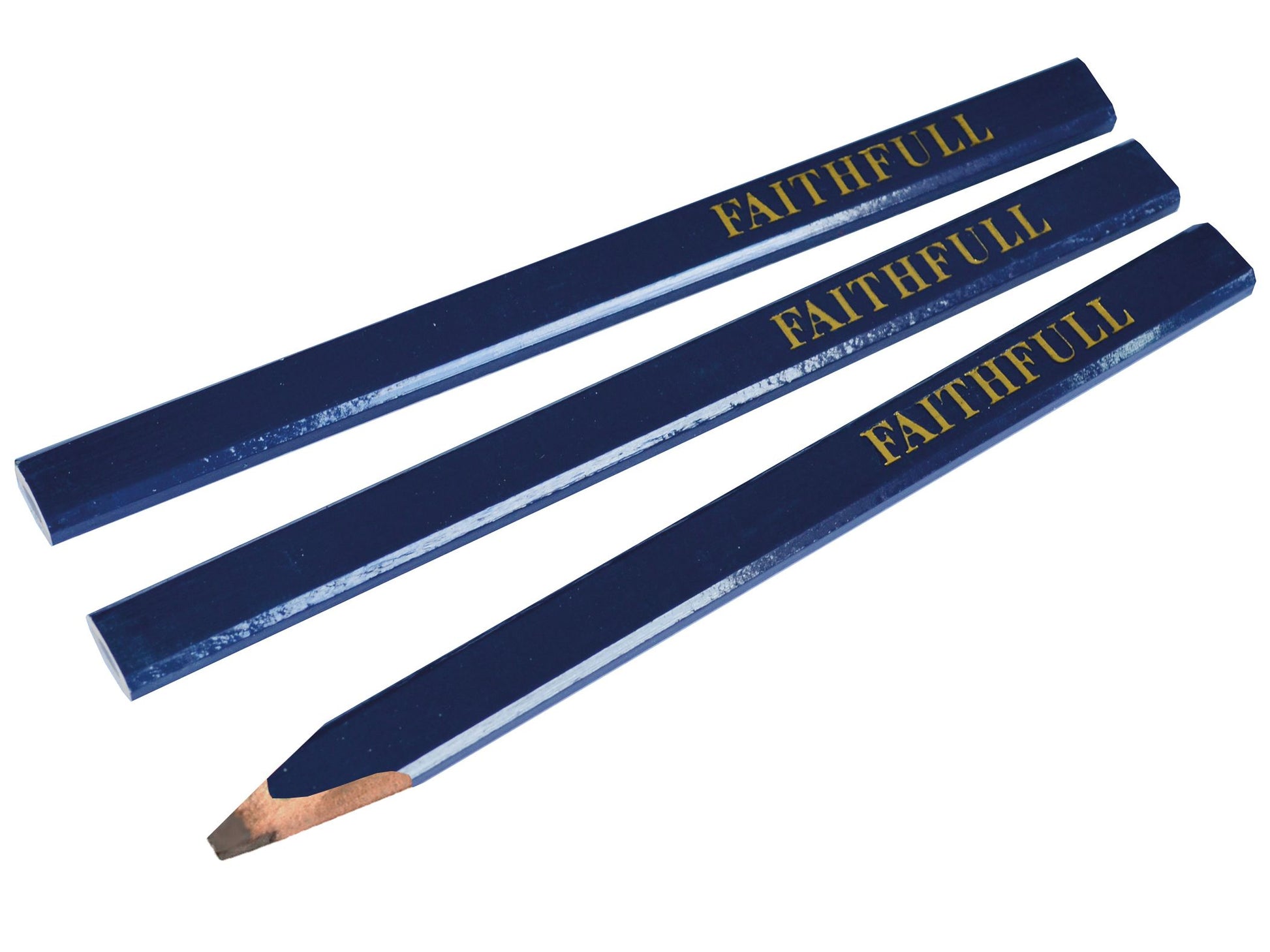 FAITHFULL FAICPB CARPENTERS SOFT PENCILS BLUE (PACK 3)