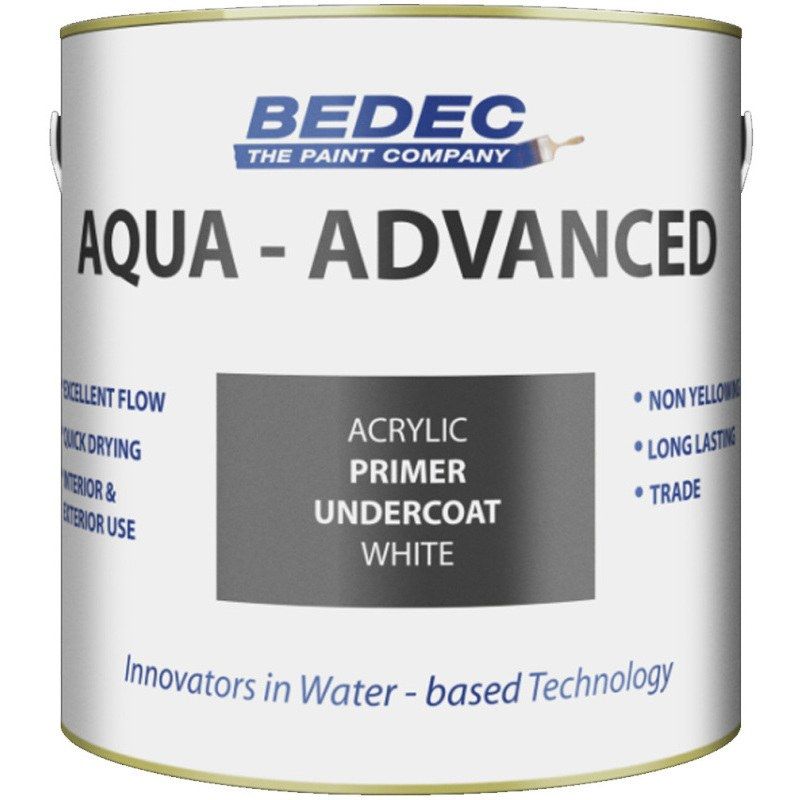 BEDEC AQUA ADVANCED ACRYLIC PRIMER UNDERCOAT 2.5l WHITE BEDE2QC0002/40