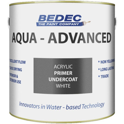 BEDEC AQUA ADVANCED ACRYLIC PRIMER UNDERCOAT 2.5l WHITE BEDE2QC0002/40