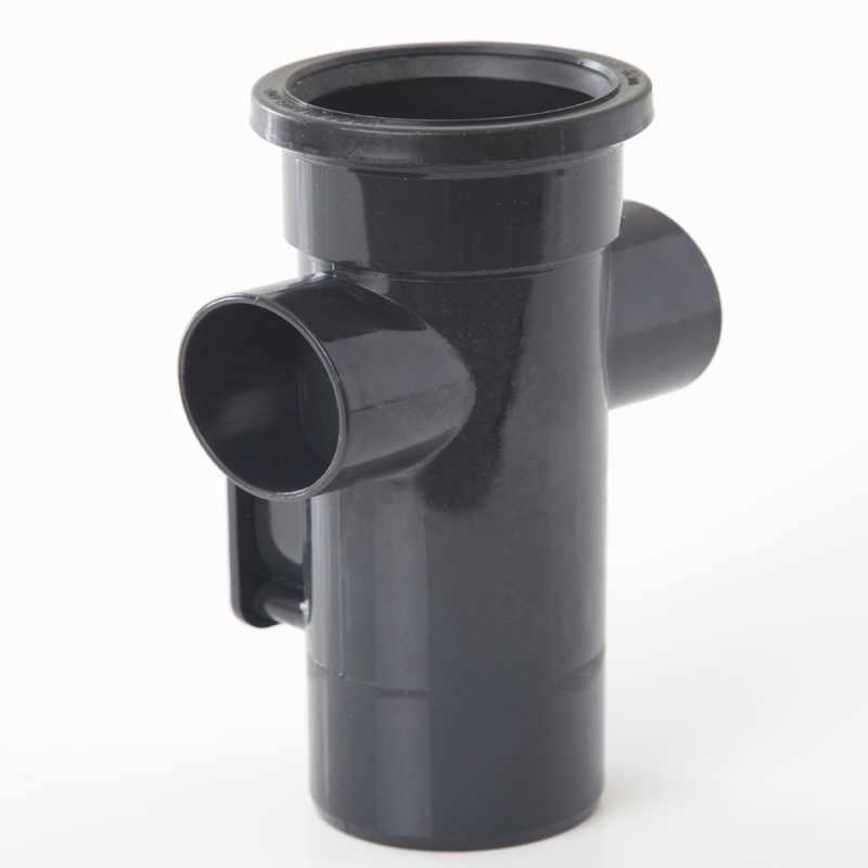 POLYPIPE SINGLE SOCKET SOIL ACCESS PIPE 82mm SA343B BLACK