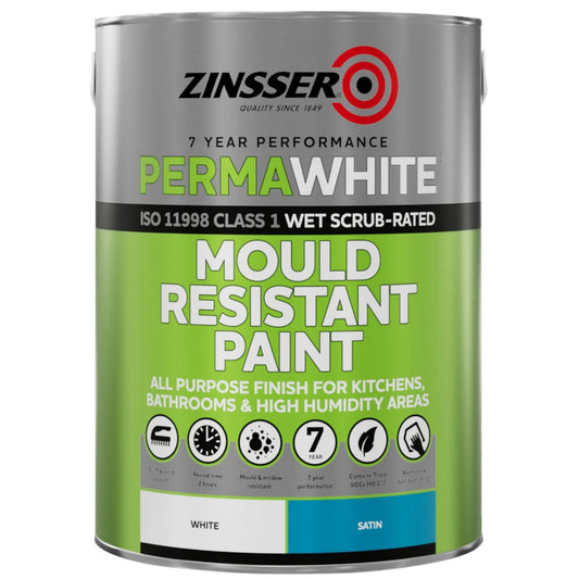 ZINSSER ZN7050001A1 PERMAWHITE MOULD RESISTANT PAINT SATIN 5l WHITE