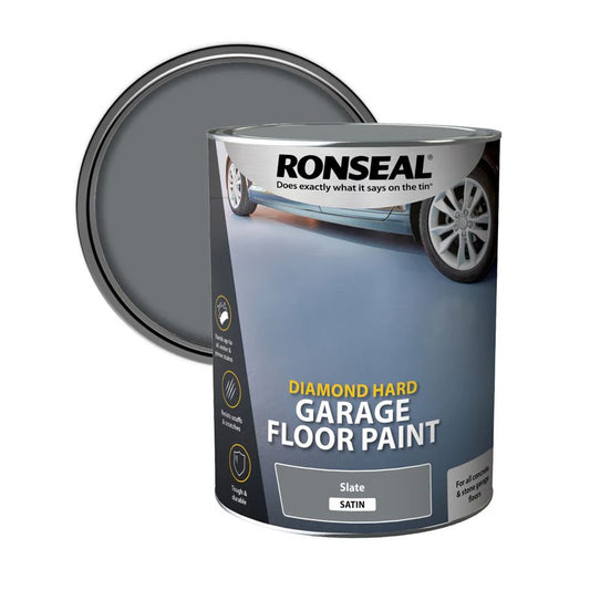 RONSEAL DIAMOND HARD SATIN GARAGE FLOOR PAINT 5l SLATE 35763