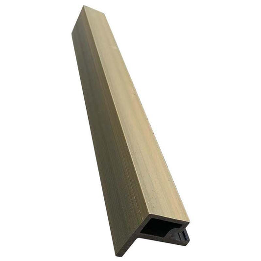COMPLETE COMPOSITE SLATTED CLADDING END TRIM 49.25 x 49.25 x 2500mm NATURAL OAK CCESLATNO