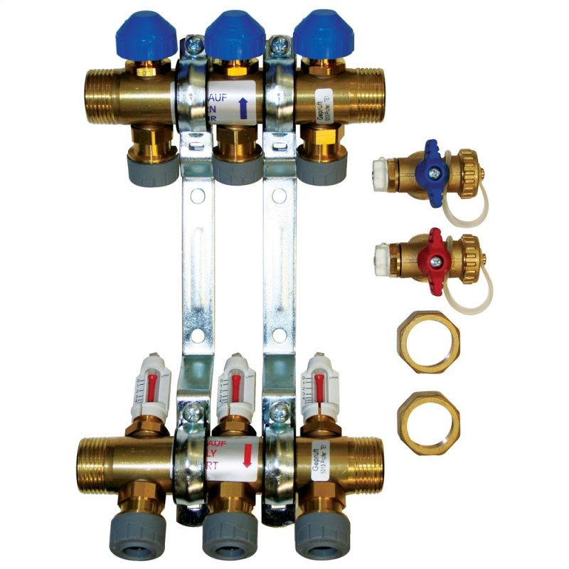 POLYPIPE 6 PORT UNDERFLOOR HEATING MANIFOLD 15mm PB12741