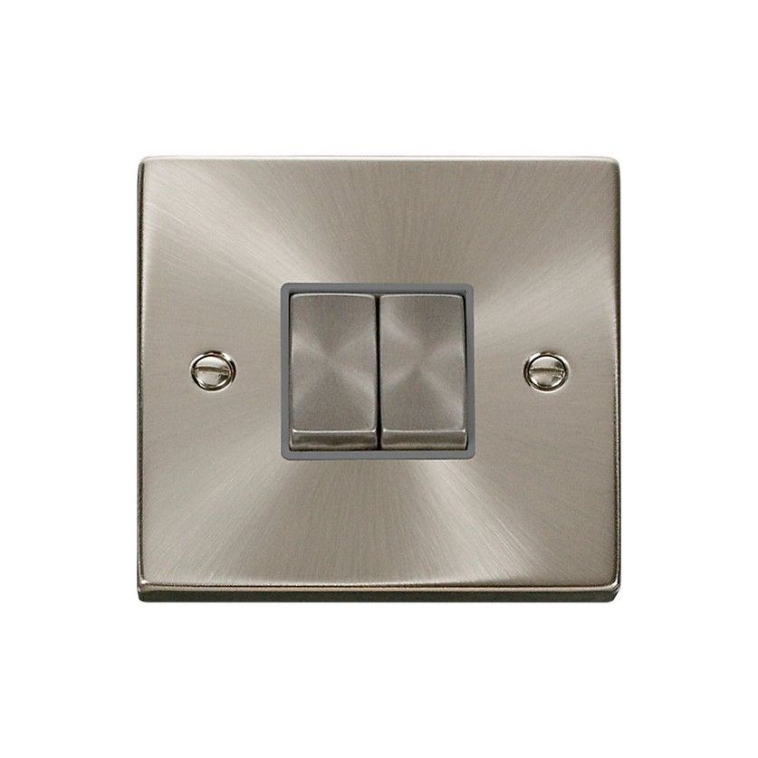 CLICK VPSC412GY PLATESWITCH 2G 2W 10A SATIN CHROME