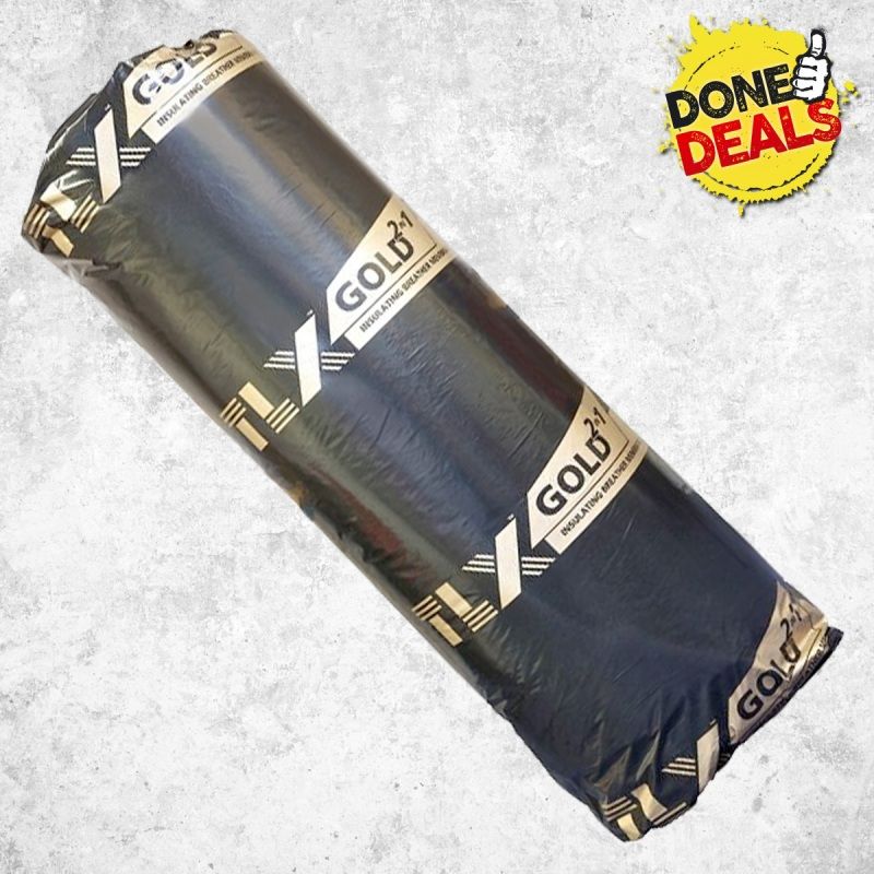 TLX GOLD 2 IN 1 INSULATING BREATHER MEMBRANE 10 x 1.2m 12m2 ROLL BBA APPROVED