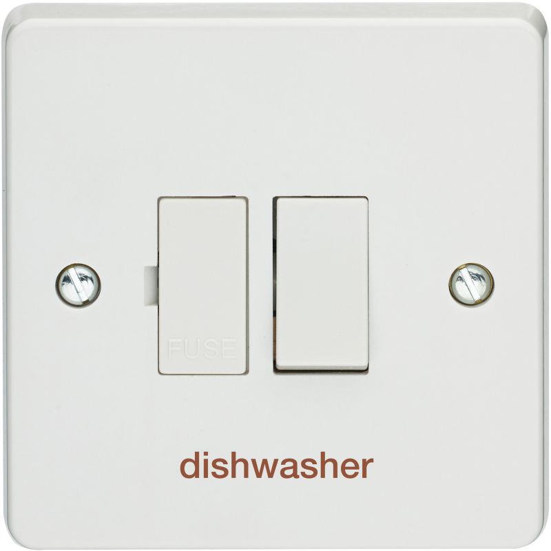 CRABTREE 4827/DW 2-POLE SWITCHED FUSED CONNECTION UNIT 13a PRINTED 'DISH WASHER'
