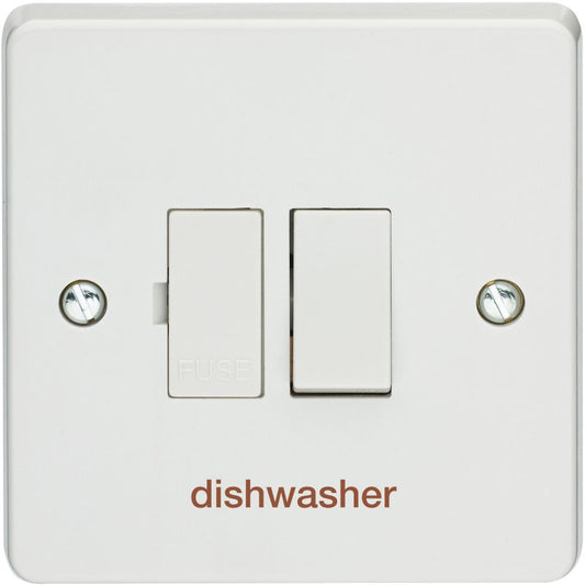 CRABTREE 4827/DW 2-POLE SWITCHED FUSED CONNECTION UNIT 13a PRINTED 'DISH WASHER'
