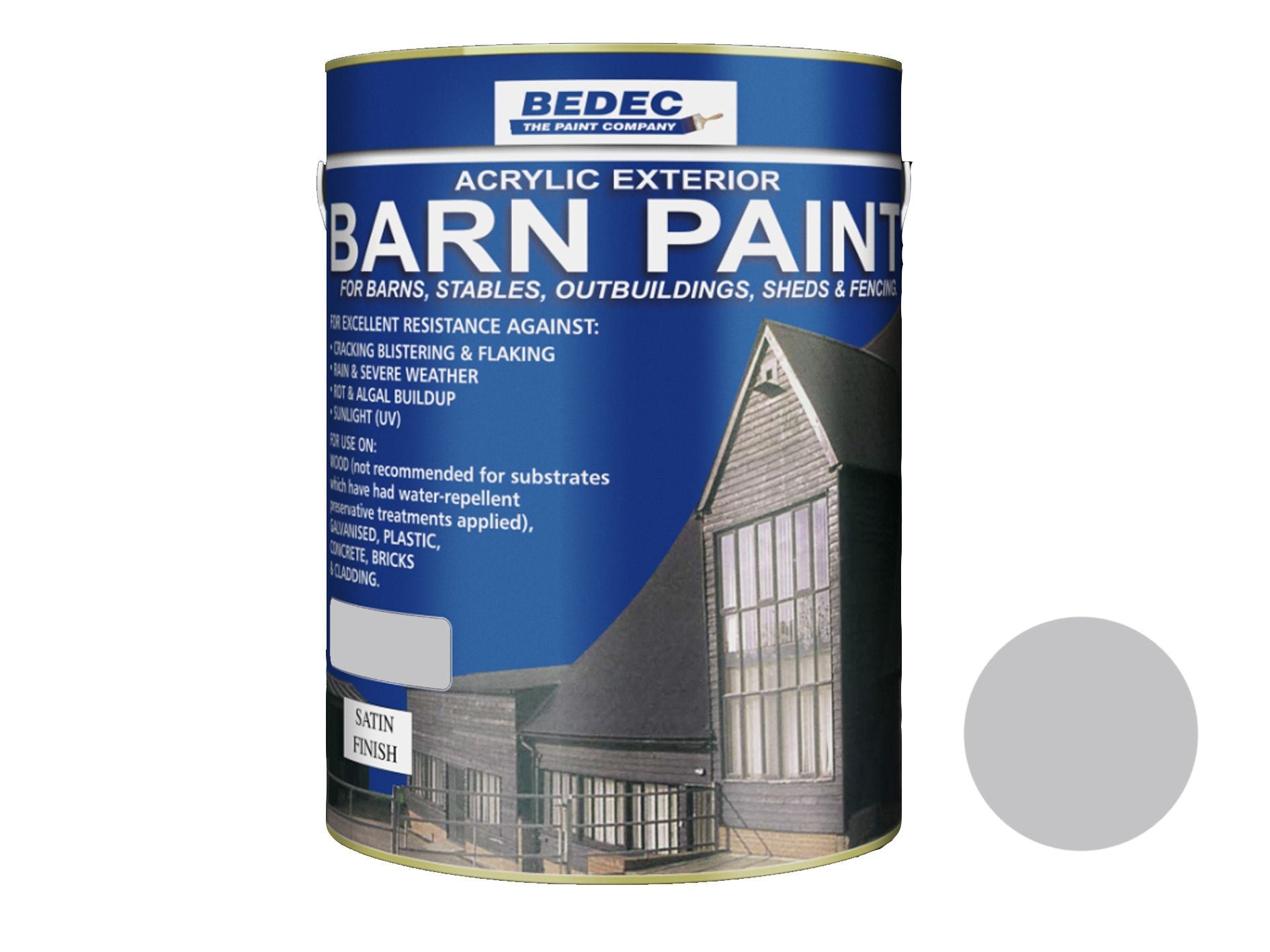 BEDEC SATIN BARN PAINT 5l LIGHT GREY BEDE2AVB001/46