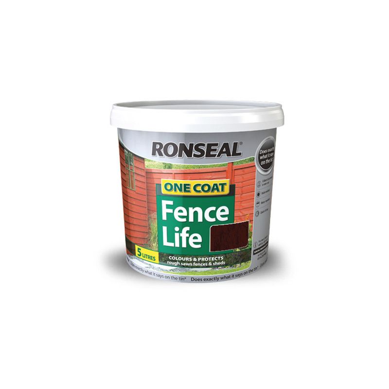 RONSEAL ONE COAT FENCELIFE 5l DARK OAK 38288