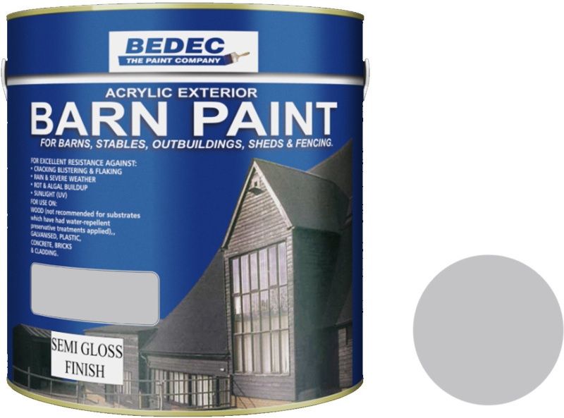 BEDEC SEMI GLOSS BARN PAINT 2.5l LIGHT GREY BEDE2AKB001/40