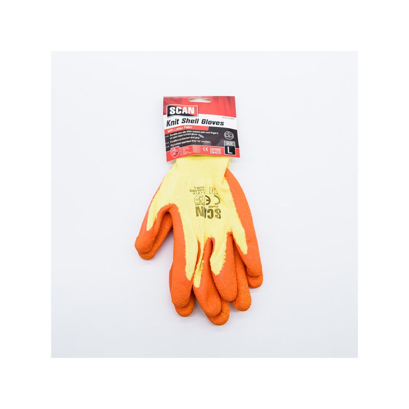 SCAN SCAGLOKS KNITSHELL LATEX PALM GLOVES LARGE