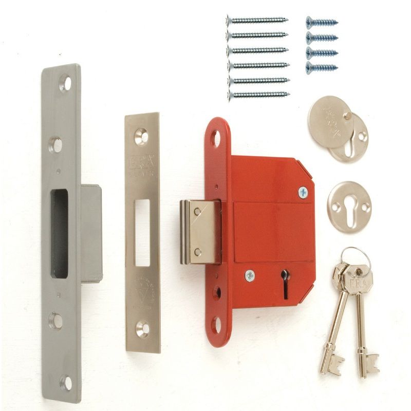ERA BS 5 LEVER FORTRESS DEADLOCK 75mm SATIN VISI PACK 361-52A