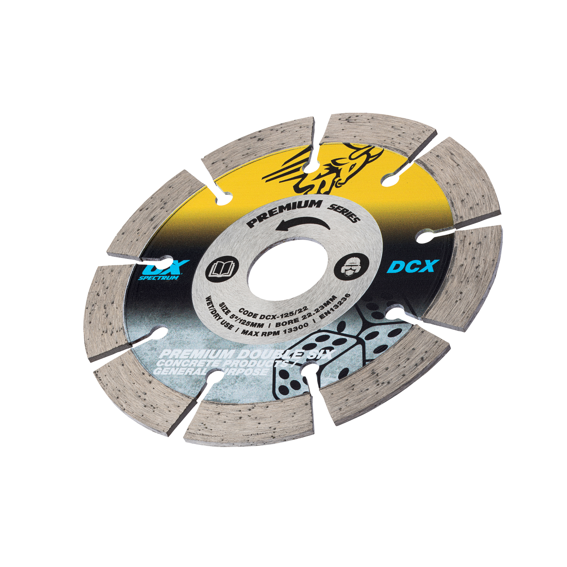 SPECTRUM DCX125/22 DOUBLE SIX PLUS GENERAL PURPOSE DIAMOND BLADE 125mm
