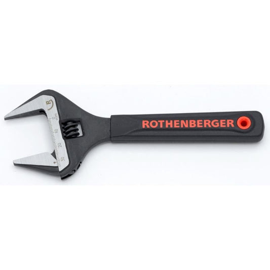 ROTHENBERGER ADJUSTABLE WIDE JAW WRENCH 6" C/W JAW PROTECTORS 70459