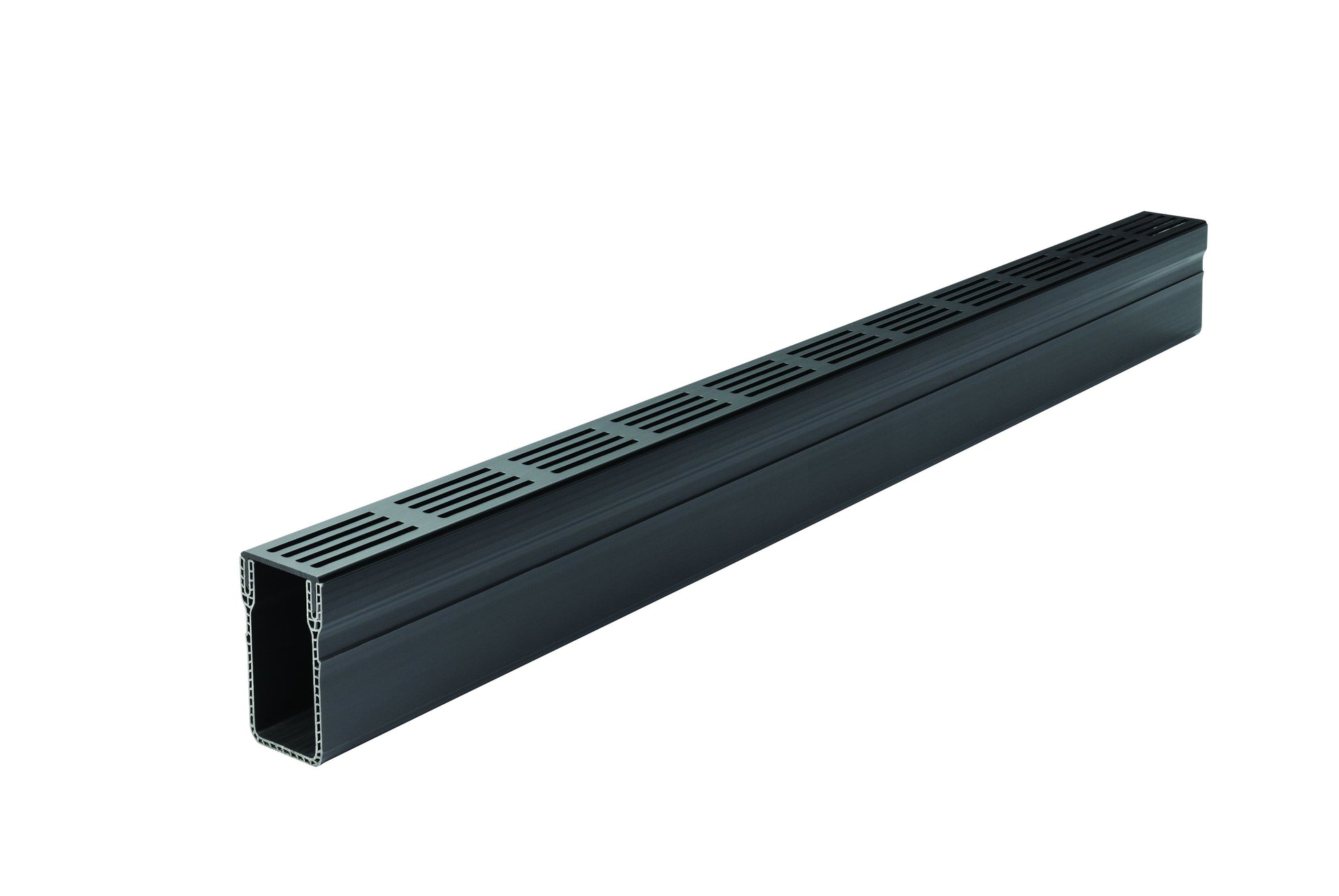 ACO THRESHOLD A15 DRAIN 1000 x 61 x 100mm BLACK ALUMINIUM GRATING 19005