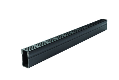 ACO THRESHOLD A15 DRAIN 1000 x 61 x 100mm BLACK ALUMINIUM GRATING 19005