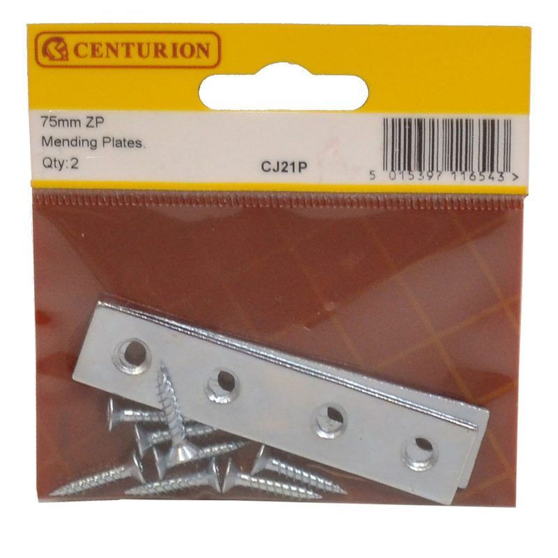 CENTURION CJ21P ZINC PLATED MENDING PLATES 75mm PACK 2