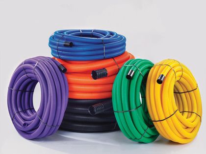 POLYPIPE RIDGICOIL MOTORWAY COMMS INCL COUPLER 63mm x 50m COIL PURPLE RC63X50PMCP