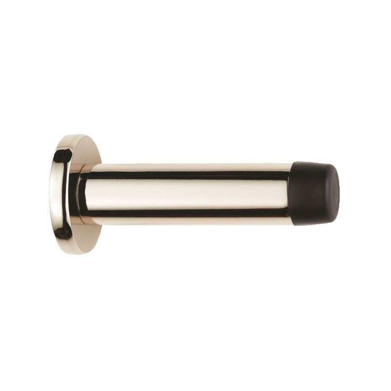 WALL MOUNTED CYLINDER DOORSTOP WITH ROSE BOXED POLISHED NICKEL AZ21PN
