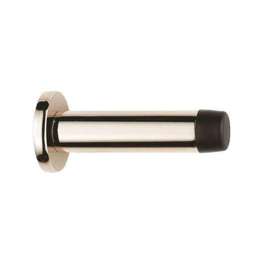 WALL MOUNTED CYLINDER DOORSTOP WITH ROSE BOXED POLISHED NICKEL AZ21PN