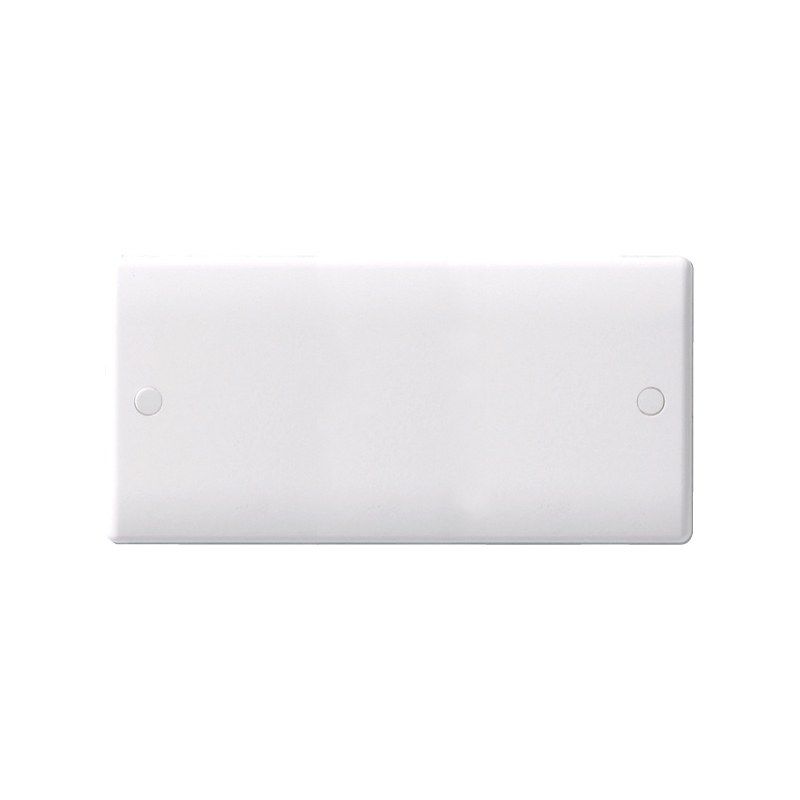 NEXUS 895 MOULDED 2-GANG BLANK PLATE WHITE