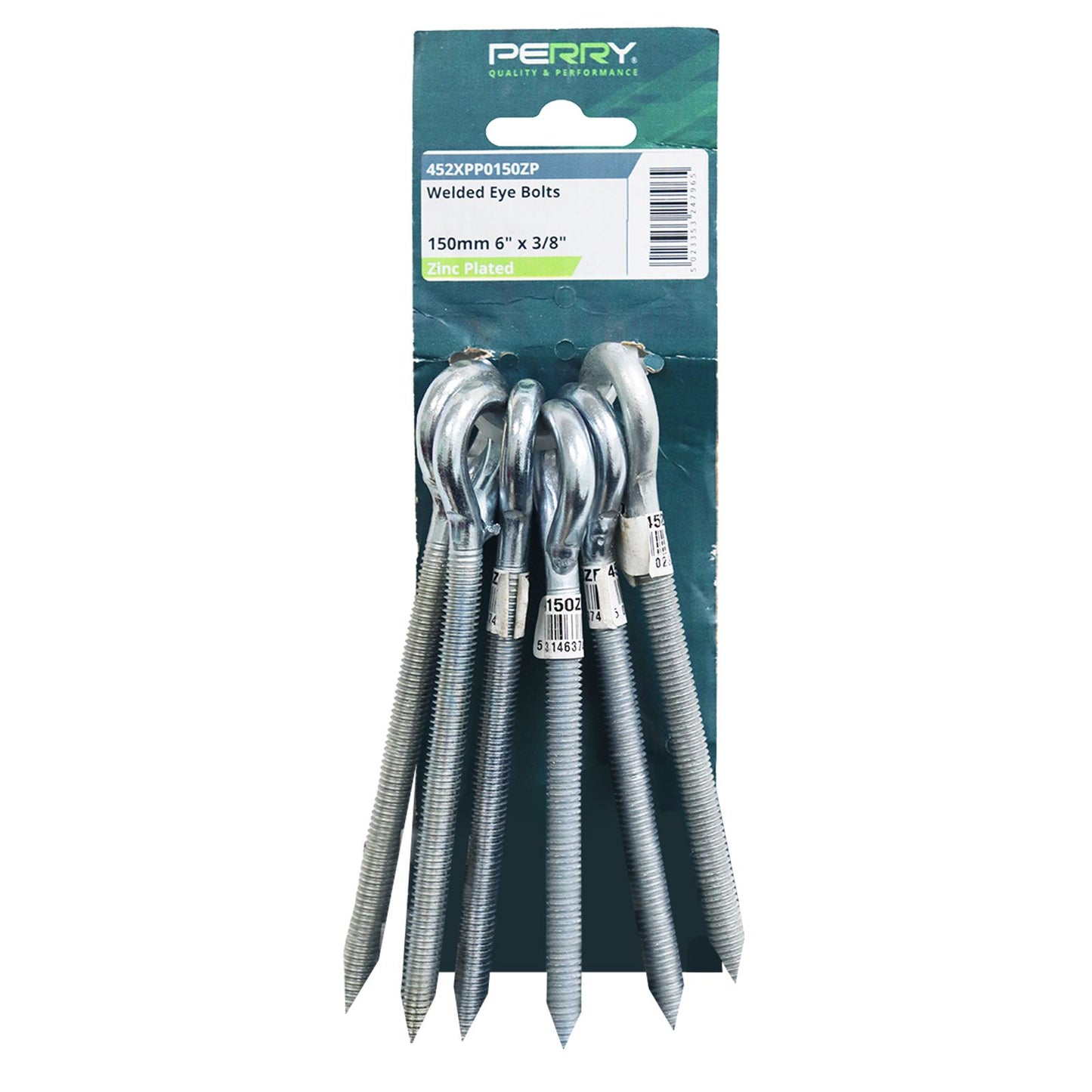 No 452 150 x 19mm WELDED EYE BOLTS PREPACKED 452XPP0150ZP