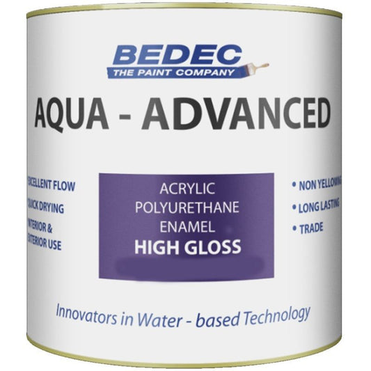 BEDEC AQUA ADVANCED ACRYLIC HIGH GLOSS 1l BLACK BEDE2QA0003/38