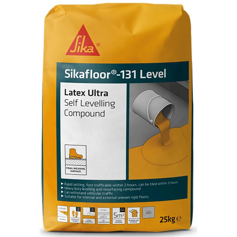 Sika Floor 131 Latex Ultra High Performance Floor Levelling Compound 25Kg Grey SKLEV30ULT25