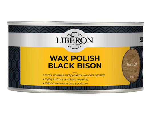 LIBERON BLACK BISON WAX POLISH PASTE 500ml TUDOR OAK LIBBPWTO500N