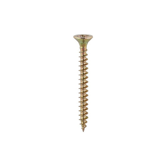 TIMCO COUNTERSUNK POZI CHIPBOARD SCREWS ZINC PASSIVATED 5.0 x 70mm (BAG 8) YELLOW 50070CHYP