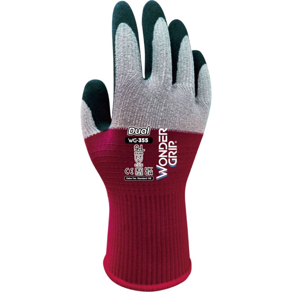 WONDER GRIP DUAL LATEX PALM PRECISION GLOVES LARGE WG355091