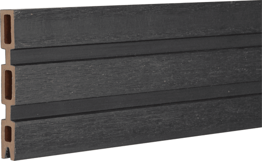 COMPLETE COMPOSITE SLATTED FENCING TOP BOARD 1830 x 135 x 20mm MIDNIGHT BLACK CCSFTBMB