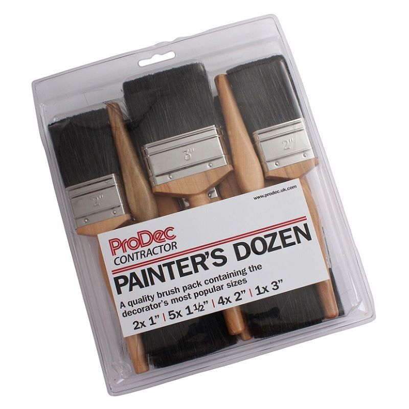 RODO PBSDD PRODEC PROFESSIONAL PAINTERS DOZEN PAINT BRUSH SET (PACK 12)
