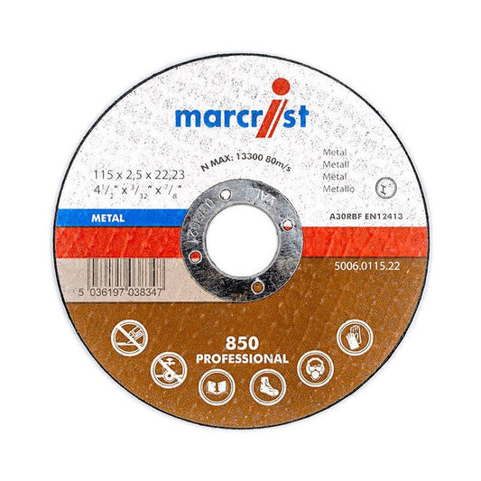 MARCRIST 850 METAL CUTTING DISC 125 x 3 x 22mm FLAT 5006.0125.22