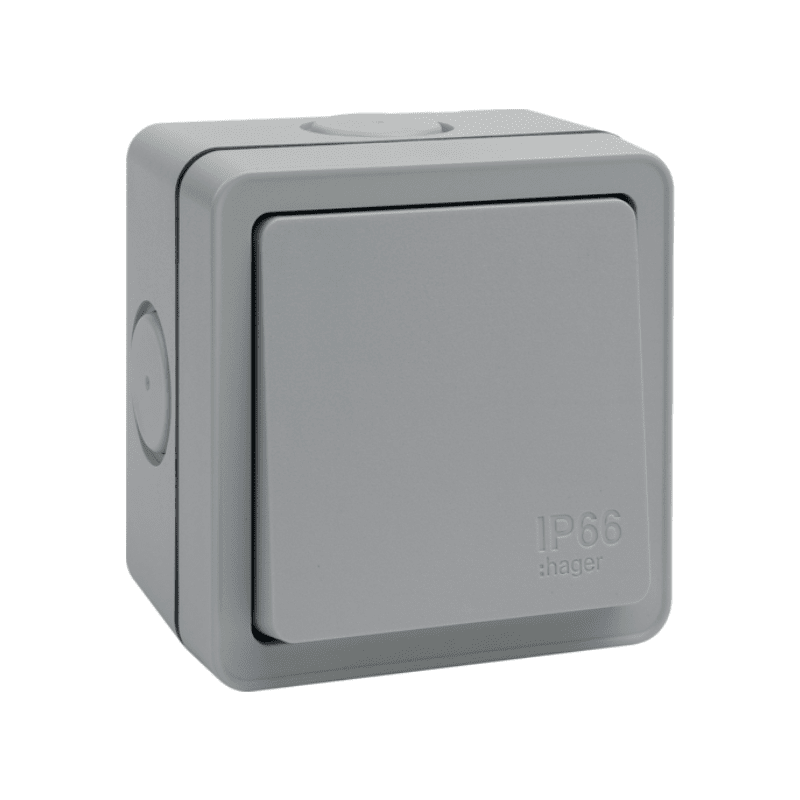 HAGER WXPPS21 IP66 OUTDOOR 1G 2W SWITCH