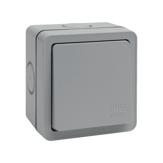 HAGER WXPPS21 IP66 OUTDOOR 1G 2W SWITCH