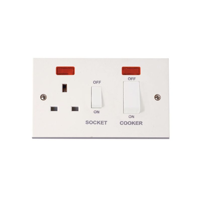 CLICK PRW505 45A COOKER SW WITH 13A SOCKET NEON