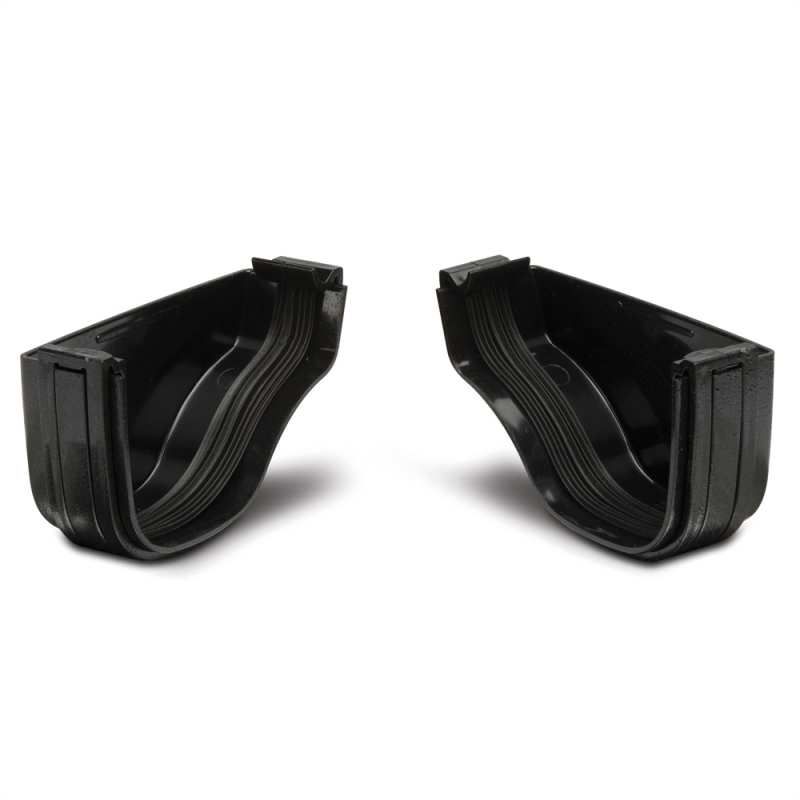 POLYPIPE ELEGANCE CAST IRON OGEE GUTTER STOP END EXTERNAL RIGHT HAND CIROG17B BLACK