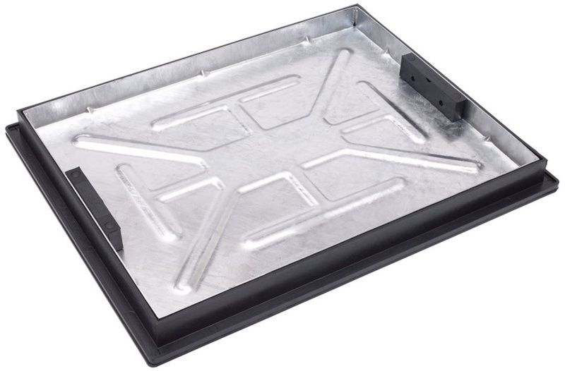 CLARK DRAIN GALV MANHOLE COVER RECESSED 600 x 450mm 10t 46mm DEEP CD790R/46