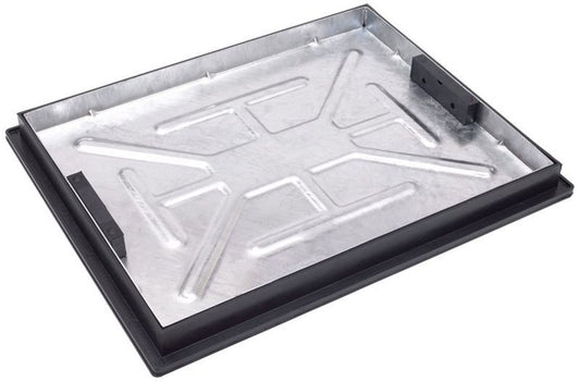 CLARK DRAIN GALV MANHOLE COVER RECESSED 600 x 450mm 10t 46mm DEEP CD790R/46