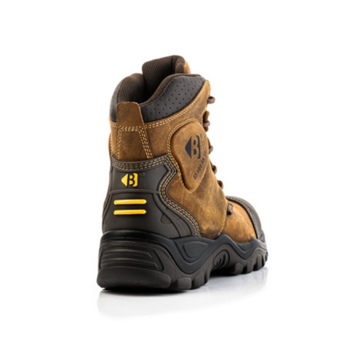 BUCKBOOTZ BSH012BR BANG GUARDZ LACE BOOTS ANKLE PROTECTION S3 HRO AN SRC BROWN SIZE 09