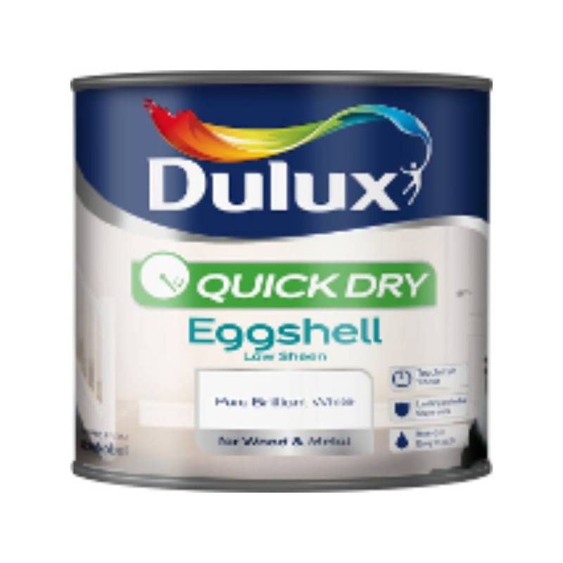 DULUX RETAIL QUICK DRY EGGSHELL 2.5L PURE BRILLIANT WHITE 5210915