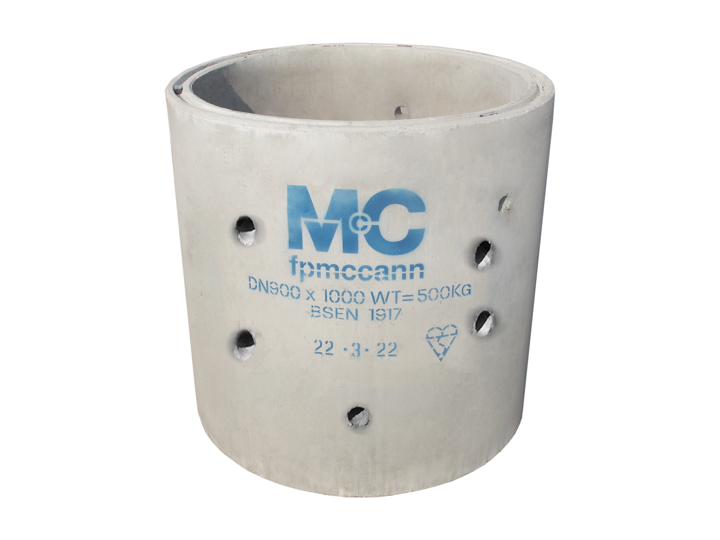F P MCCANN 900mm DIA x 1000mm PCC SOAKAWAY RING NO STEPS 2881
