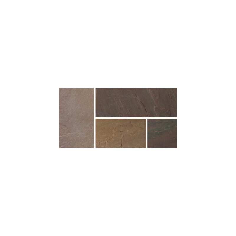 BRADSTONE BLENDED NATURAL SANDSTONE PAVING PATIO KIT 19.52m2 BURNT UMBER 21611