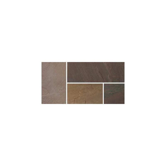 BRADSTONE BLENDED NATURAL SANDSTONE PAVING PATIO KIT 19.52m2 BURNT UMBER 21611